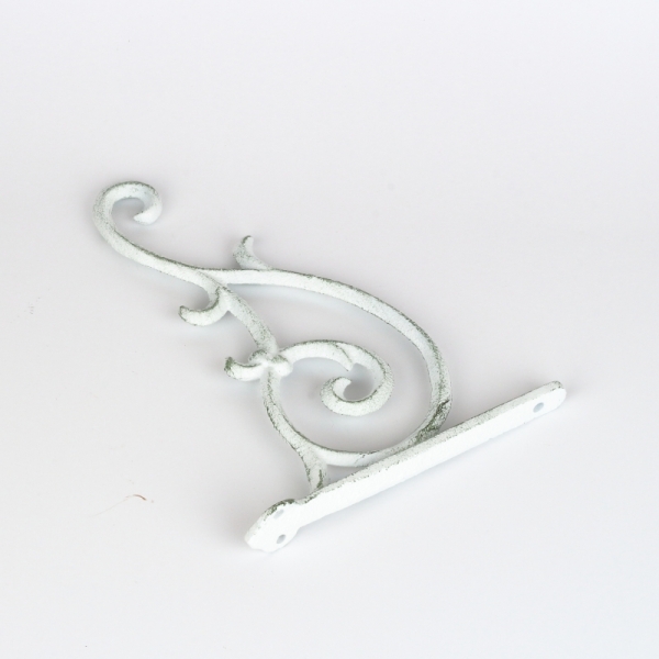 Nástenná konzola zdobená liatina biela 23x18,5x3cm