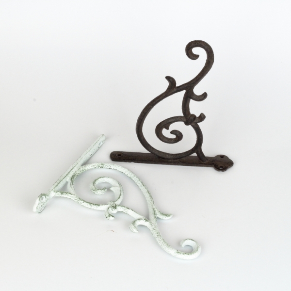 Nástenná konzola zdobená liatina biela 23x18,5x3cm