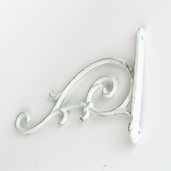 Nástenná konzola zdobená liatina biela 23x18,5x3cm