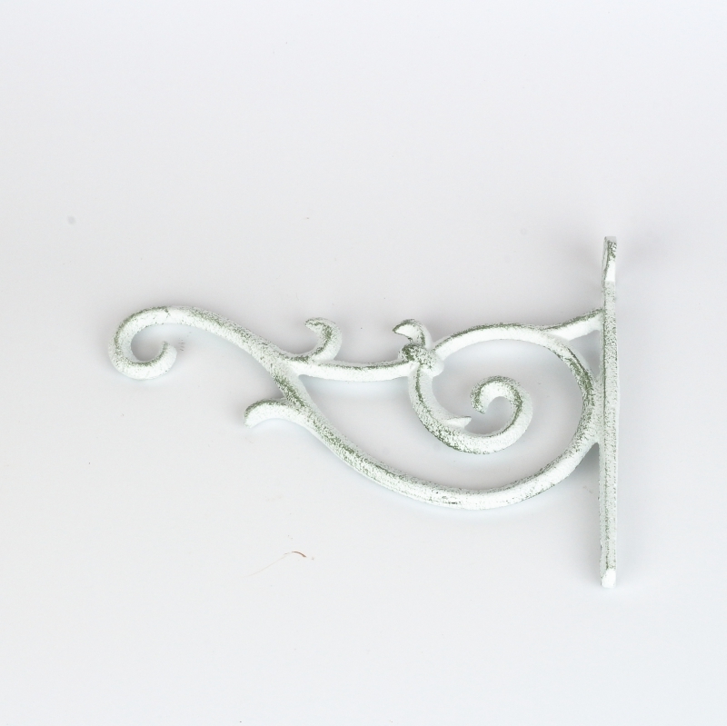 Nástenná konzola zdobená liatina biela 23x18,5x3cm