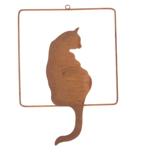 Nástenná kovová dekorácia mačka 25x34,5cm