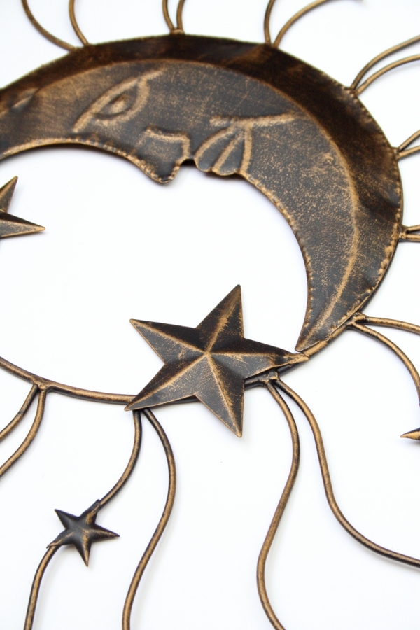 Nástenná kovová dekorácia mesiac 65x1x65cm