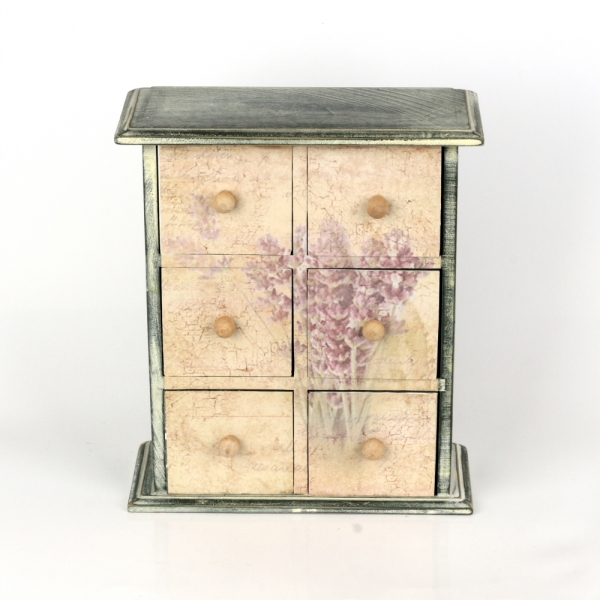 Nástenná skrinka s šuplíčky Provence 24,5x10,5x28cm