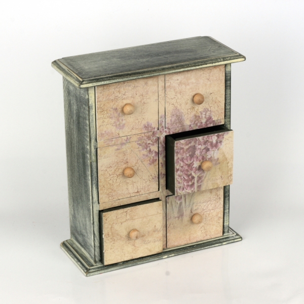 Nástenná skrinka s šuplíčky Provence 24,5x10,5x28cm