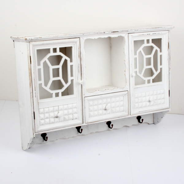 Nástenná skrinka v vidieckom štýle biela 80x55,5x17cm