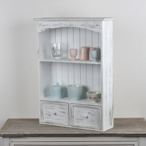 Nástěnná vintage skříňka s šuplíky 67x45x13cm