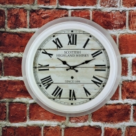Nástenné hodiny biele Scottish highland whisky 48cm
