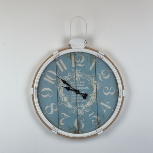 Nástenné hodiny Central Park bielo modrej 64x68cm