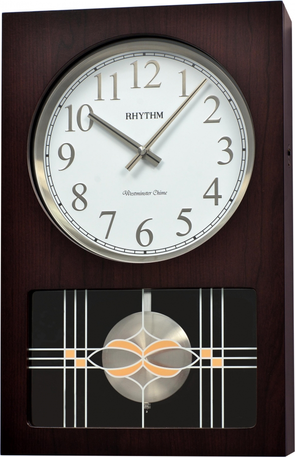 Nástenné hodiny čierne s kyvadlom