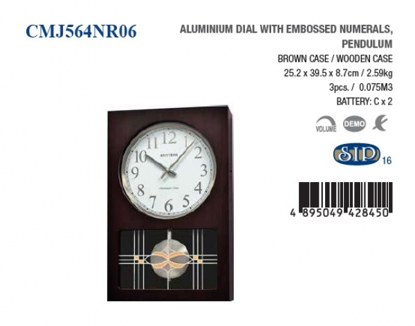 Nástenné hodiny čierne s kyvadlom