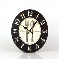 Nástenné hodiny do kuchyne lyžica a vidlička 23x27cm