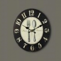 Nástenné hodiny do kuchyne lyžica a vidlička 23x27cm