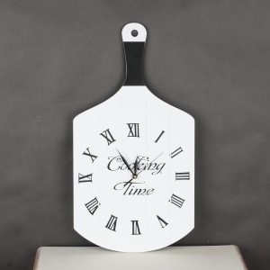 Nástěnné hodiny do kuchyně prkénko bílé 57x30cm - vyřazeno