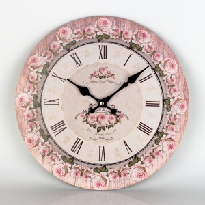 Nástenné hodiny do kuchyne ruže 34cm