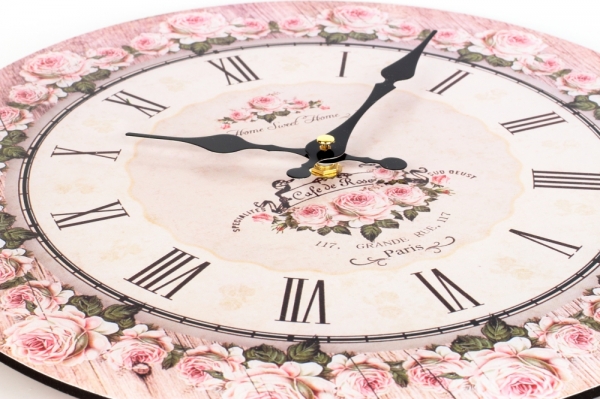 Nástenné hodiny do kuchyne ruže 34cm
