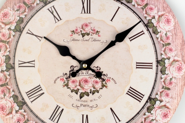 Nástenné hodiny do kuchyne ruže 34cm