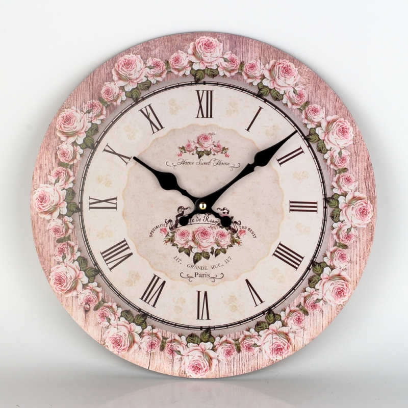 Nástenné hodiny do kuchyne ruže 34cm