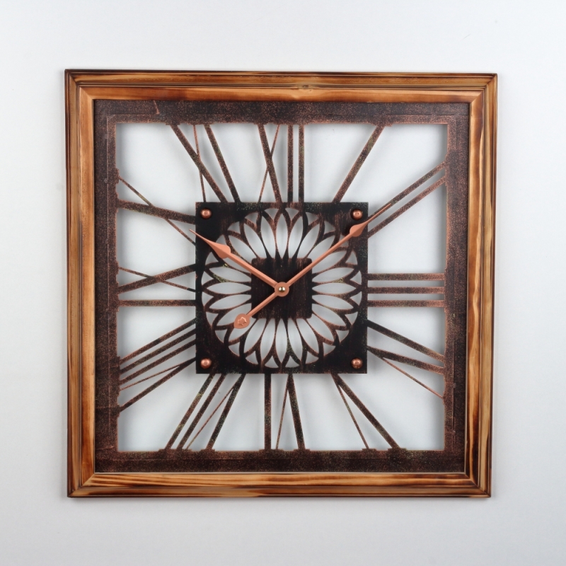 Nástenné hodiny drevené 50x50cm
