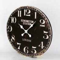 Nástenné hodiny Kensington čierne oválné 49x39cm