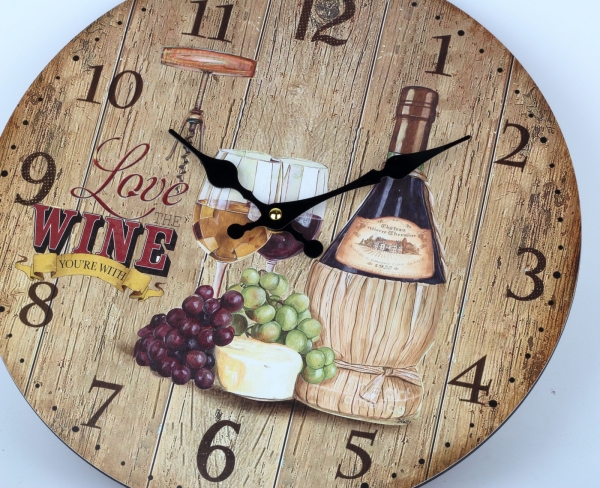 Nástenné hodiny Love wine 33cm
