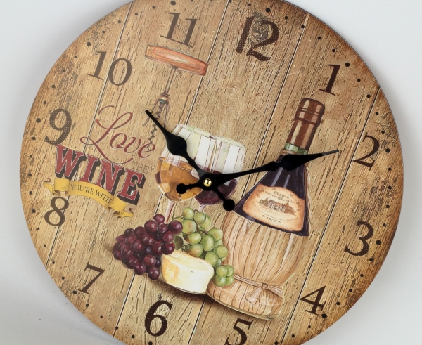 Nástenné hodiny Love wine 33cm