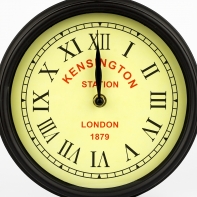 Nástenné obojstranné hodiny Kensington station London 1879 35x38x9cm