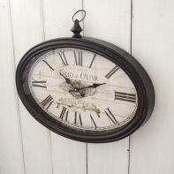 Nástenné hodiny ovál Oliva 50cm
