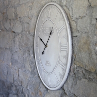 Nástenné hodiny oválne Kensington biele 63cm
