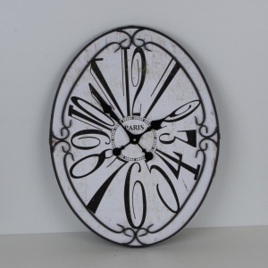 Nástenné hodiny oválne Paris 60x45cm
