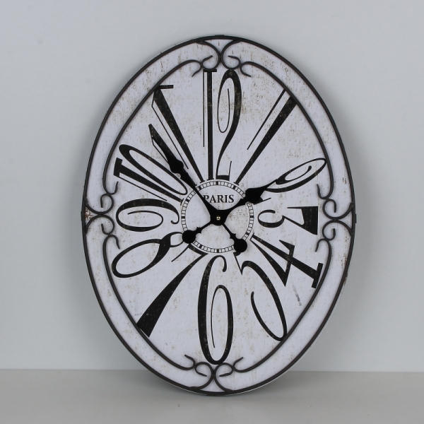 Nástenné hodiny oválne Paris 60x45cm
