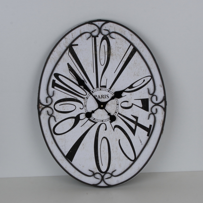 Nástenné hodiny oválne Paris 60x45cm