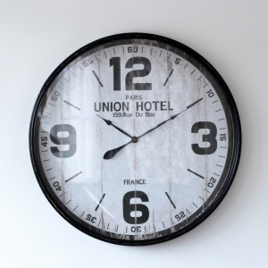 Nástenné hodiny plechové biele 90cm