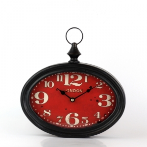 Nástenné hodiny s červeným ciferníkom 28x27cm