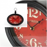 Nástenné hodiny s červeným ciferníkom 28x27cm