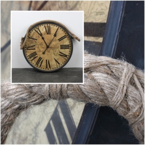 Nástenné hodiny s mapou a lanom 60cm