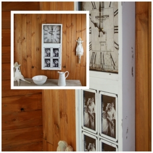 Nástenné hodiny s rámčekmi na fotografie 80cm