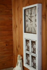 Nástenné hodiny s rámčekmi na fotografie 80cm