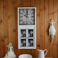 Nástenné hodiny s rámčekmi na fotografie 80cm