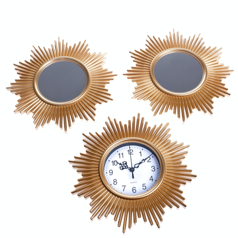 Nástenné hodiny so zrkadlami 24,5cm