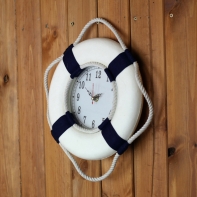 Nástěnné hodiny záchranné kolo modré 25cm