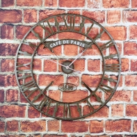Nástenné kovové XXL hodiny Café de Paris 73 cm