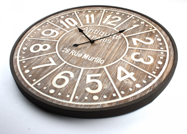 Nástenné guľaté vintage hodiny Antiquia de Paris 80cm