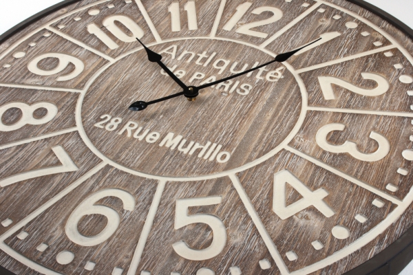 Nástenné guľaté vintage hodiny Antiquia de Paris 80cm
