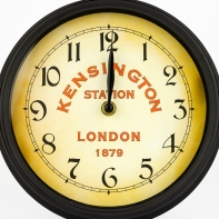 Nástenné obojstranné hodiny Kensington station London 1879 36x37x9cm