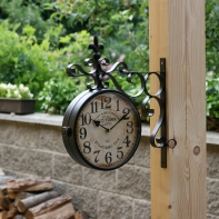 Nástenné obojstranné hodiny s veľkým ciferníkom 23cm