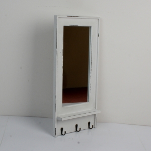 Nástenné zrkadlo sa 3 háčiky 28x6x59cm