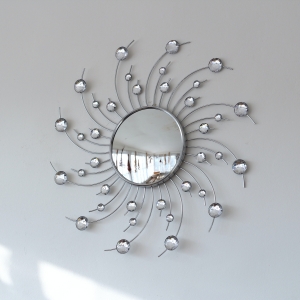 Nástenné zrkadlo Slnko 48 cm chróm