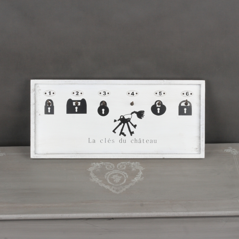 Nástenný drevený vešiak na kľúče 50x23x2cm