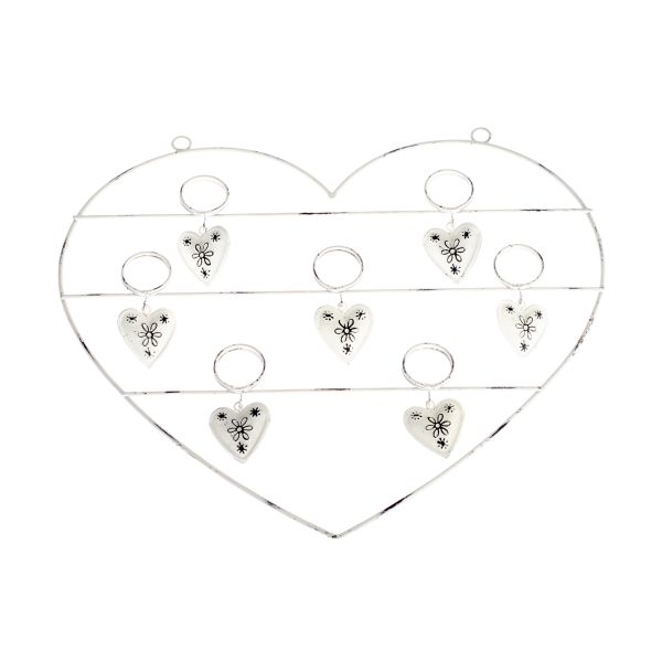 Nástenný držiak na fotografie kovový 27 x 1 x 33 cm biely