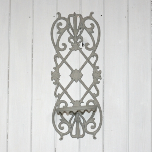 Nástenný držiak na kvety biely 53cm